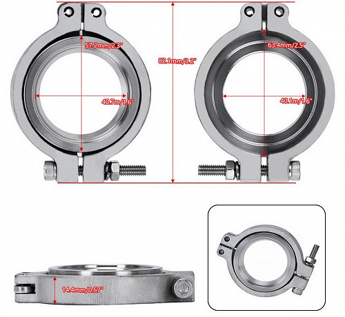 V-band Хомут + фланцы для Вестгейта Tial 44mm