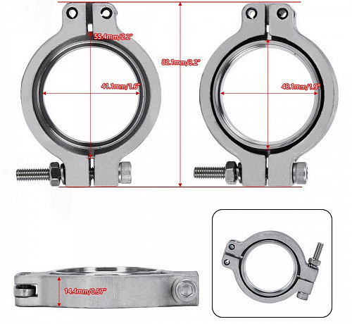 V-band Хомут + фланцы для Вестгейта Tial 44mm