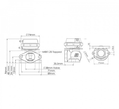 Вестгейт - Turbosmart Ultra Gate (NEW) - 38мм (синий)