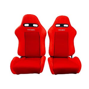 Сиденья спортивные пара Recaro Полу-ковши с регулировкой красный