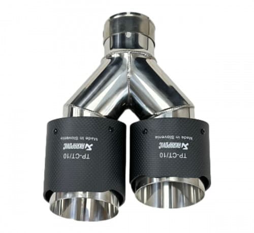 Насадка на глушитель двойная Akrapovic style 57 - 89 - С острым наконечником