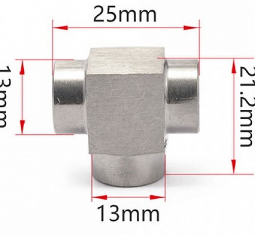 Тройник 1/8 NPT Нержавеющий ss304