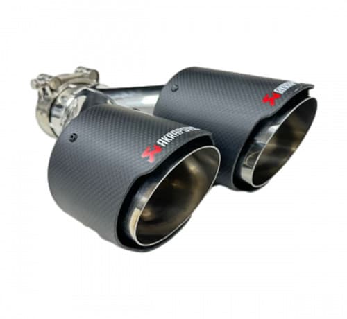 Насадка на глушитель двойная Akrapovic style 57 - 89 - С острым наконечником