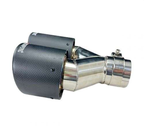 Насадка на глушитель двойная Akrapovic style 63 - 101 - С круглым наконечником