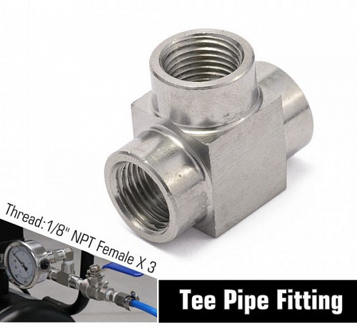 Тройник 1/8 NPT Нержавеющий ss304