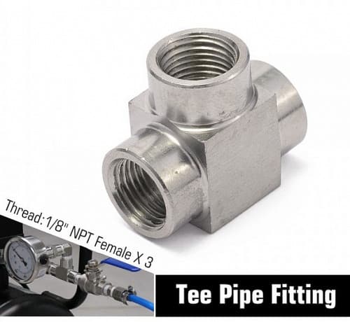 Тройник 1/8 NPT Нержавеющий ss304