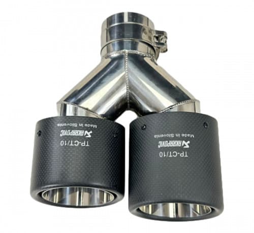Насадка на глушитель двойная Akrapovic style 63 - 101 - С круглым наконечником