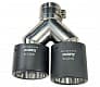 Насадка на глушитель двойная Akrapovic style 63 - 101 - С круглым наконечником