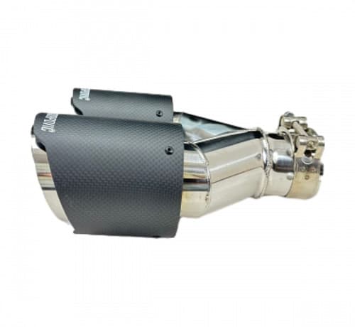 Насадка на глушитель двойная Akrapovic style 57 - 89 - С острым наконечником