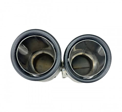 Насадка на глушитель двойная Akrapovic style 63 - 101 - С круглым наконечником