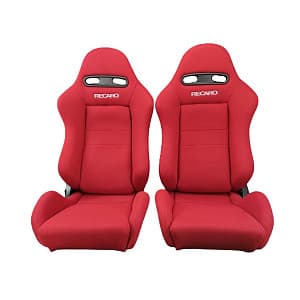 Сиденья спортивные пара Recaro Полу-ковши с регулировкой текстиль красный